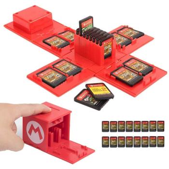 Кейс-куб для 16 картриджей NS (Premium Game Card Case) Mario
