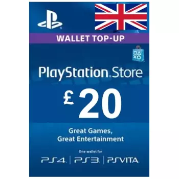Пополнение Бумажника Для PlayStation Store 20 Pound (Регион Великобритания)