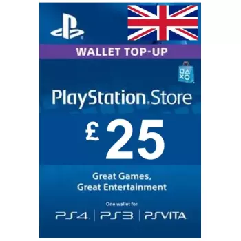 Пополнение Бумажника Для PlayStation Store 25 Pound (Регион Великобритания)