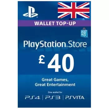 Пополнение Бумажника Для PlayStation Store 40 Pound (Регион Великобритания)